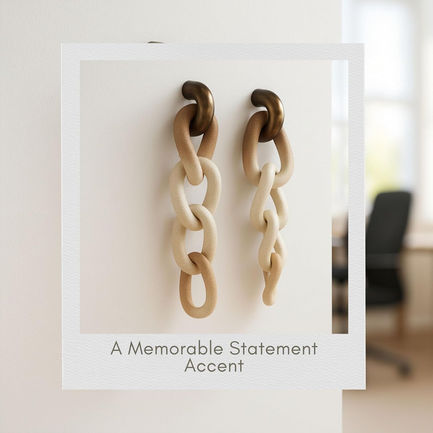 Set of 2 Resin Modern Decorative Wall Chain Accent for Table Top & Shelf