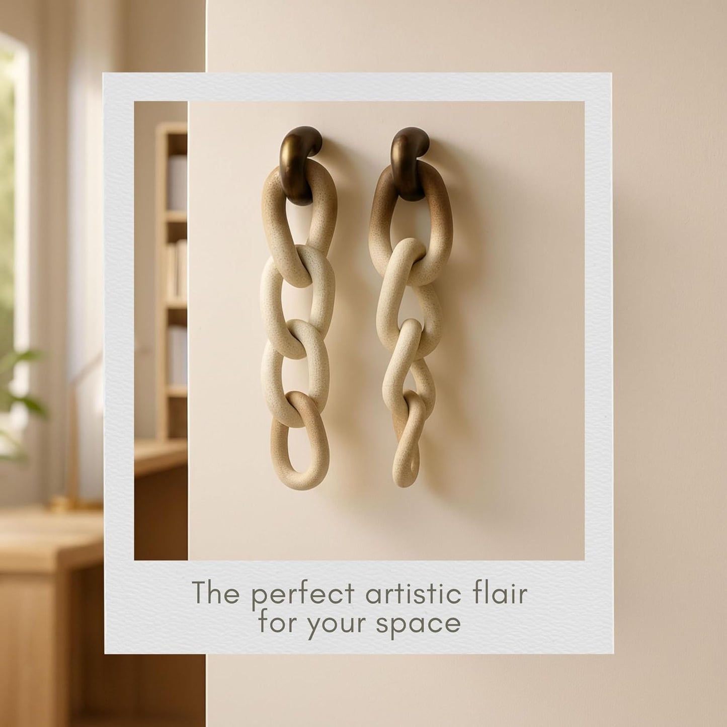 Set of 2 Resin Modern Decorative Wall Chain Accent for Table Top & Shelf